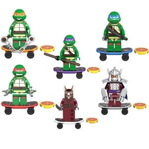 6 Minifigures Teenage Mutant Ninja Turtles Blocks